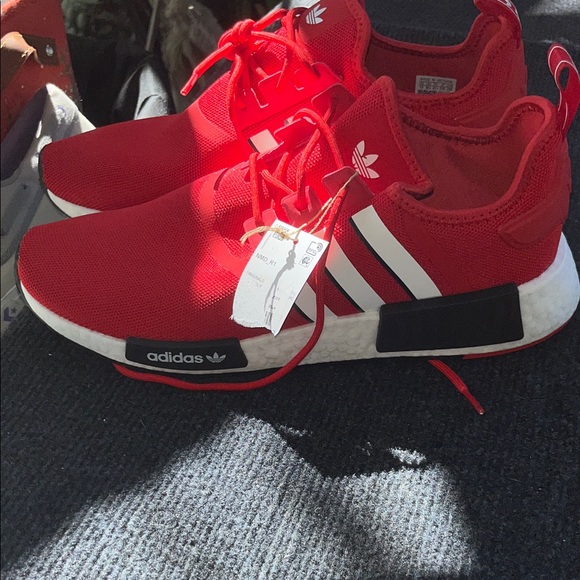 adidas Red Athletic Sneakers with White Stripes main image 4